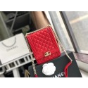 Boy chanel handbag Patent leather & Gold-Tone Metal AS0130 red JH02935Aa30