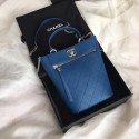 Chanel Calfskin & silver-Tone Metal S0577 blue JH02985rj41