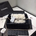 Chanel flap bag Wool sheepskin &Gold-Tone Metal AS1199 white JH02611GJ97