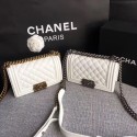 Chanel Flap Shoulder Bag Original Caviar leather LE BOY 67085 white JH04569uq12