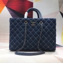 Chanel Original large shopping bag Grained Calfskin A98127 blue JH02870Nm15