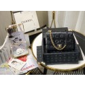 Chanel Shoulder Bag Original Leather Black 63595 Gold JH02772jo45