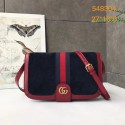 Copy Gucci Ophidia GG Supreme small suede shoulder bag 548304 Dark blue JH00276NX87