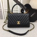 Fake Chanel Flap Bag with Top Handle 36620 black JH03423kd37