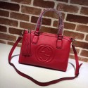 Fake Gucci Calf Leather Soho Top Handle Bag 308362 red JH01197wn47