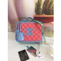 First-class Quality Chanel vanity case Grained Calfskin & gold-Tone Metal A93343 Pink&Green&blue JH03147aF97