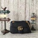 Gucci GG Marmont Matelasse Leather Shoulder Bag 443497 Black JH00540Qc12