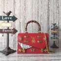 Imitation Gucci GG original ottilia leather small top handle bag 488715 red JH01055pd51