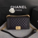 Knockoff Boy Chanel Flap Bag Original Caviar Leather 67086 black Gold Buckle JH04325ry98