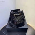 Knockoff Top CHANEL Calfskin small Backpack & gold-Tone Metal AS1614 black JH02185wV33