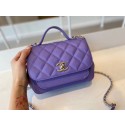 Replica Chanel small flap bag Calfskin & Gold-Tone Metal A93749 purple JH02051jE50