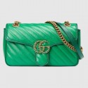 Replica Gucci GG Marmont small shoulder bag 443497 Emerald green JH01921yi85