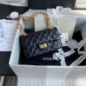 Top Chanel 2.55 Calfskin Flap Bag A37586 black JH02111RL31