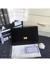 Chanel classic clutch velvet & Gold-Tone Metal 35629 black JH03186vD13