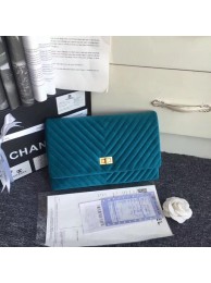 Chanel classic clutch velvet & Gold-Tone Metal 35629 blue JH03185vn84