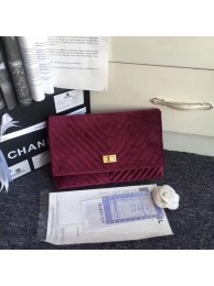 Chanel classic clutch velvet & Gold-Tone Metal 35629 Burgundy JH03184OG45