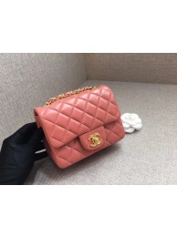 Chanel Classic original Sheepskin Leather cross-body bag A1115 pink gold chain JH04058bT70