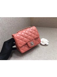 Chanel Classic original Sheepskin Leather cross-body bag A1115 pink silver chain JH04054dV68