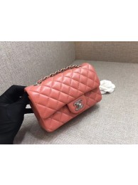 Chanel Classic original Sheepskin Leather cross-body bag A1116 pink silver chain JH04049aP53