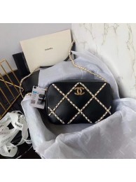 Chanel cross-body bag AS2384 black & white JH01855tk46