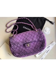 CHANEL Denim flap bag AS1113 purple JH02465bR82