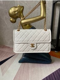 Chanel flap bag Grained Calfskin AS2358 white JH01818Zz83