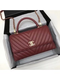 Chanel Flap Bag with Top Handle A92991 fuchsia JH03709IZ26
