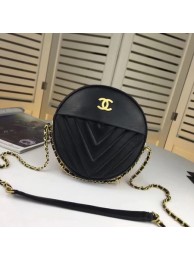 Chanel lambskin leather WOC chain bag 5698 black JH04131ha26