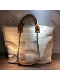 Chanel Medium Canvas Tote Shopping Bag 55699 off-white JH03938vV16