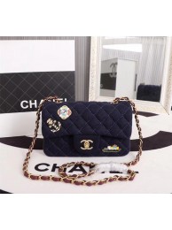 Chanel Mini Flap Bag A1116 Navy Blue JH03704uf15