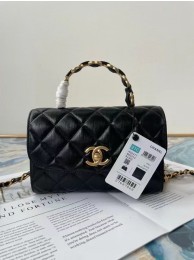 Chanel mini flap bag with top handle AS2477 black JH01798uK17