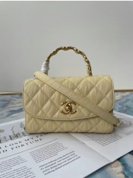 Chanel mini flap bag with top handle AS2477 Cream JH01796UI88