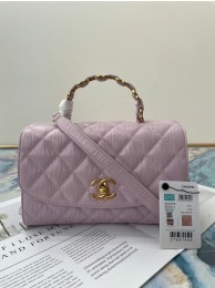 Chanel mini flap bag with top handle AS2478 purple JH01789hn36