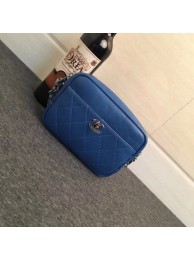 Chanel mini Leather cross-body bag 7738 blue JH03983bM53