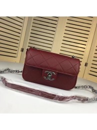 Chanel mini Leather cross-body bag 7739 Dark red JH03981mT16