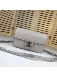 Chanel mini Leather cross-body bag 7739 grey JH03979uq12