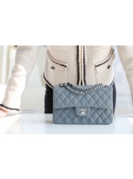 Chanel Small Classic Handbag Sheepskin & silver-Tone Metal A01113 grey JH01802qd52