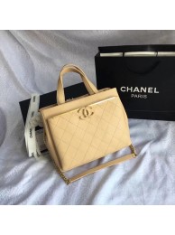 Chanel Small Shopping Bag Grained Calfskin & Gold-Tone Metal A57563 Beige JH03548gt51