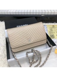 Chanel WOC Original Caviar Leather Flap cross-body bag E33814 gold silver chain JH04060jn49