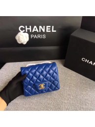 Fake Chanel Classic Flap Bag original Sheepskin Leather 1115 blue gold chain JH04213dS46