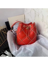 Fake Chanel drawstring bag Lambskin AS2386 red JH01853dS46