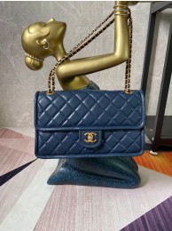 Fake Chanel flap bag Grained Calfskin AS2358 Royal Blue JH01817TR19