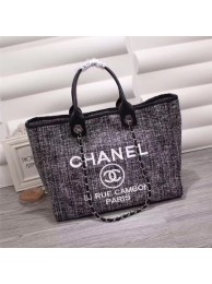 Fake Chanel Medium Canvas Tote Shopping Bag 8046 dark grey JH04177TR19