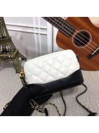 Fashion Chanel Gabrielle Original Calf leather Shoulder Bag B93844 black&white JH03960Rn14