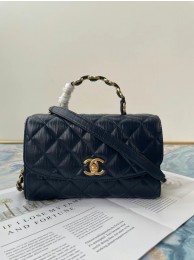 Fashion Chanel mini flap bag with top handle AS2478 black JH01791JD28