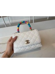 Fashion Imitation chanel mini flap bag with top handle AS2215 white JH01772dK58