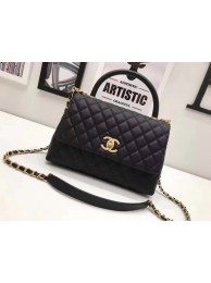 First-class Quality Chanel Classic Top Handle Bag A92991 black Gold chain JH03675gc84