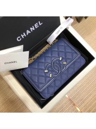 Hot Chanel Flap Original Caviar Leather mini Shoulder Bag 5699 blue JH04128vL89