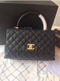 Imitation Chanel Flap Bag with Top Handle A92991 black JH03673ox12
