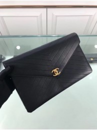 Imitation Chanel pouch Grained Calfskin Smooth Calfskin & Gold-Tone Meta 57434 black JH03354dm74